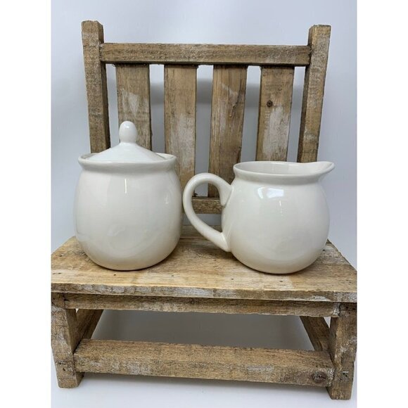 Rae Dunn JOY WISH Creamer Sugar Bowl Set Christmas Artisan Collection Magenta - Picture 5 of 8